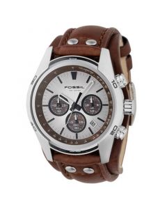 Men's Decker Brown Leather Strap Watch CH2565