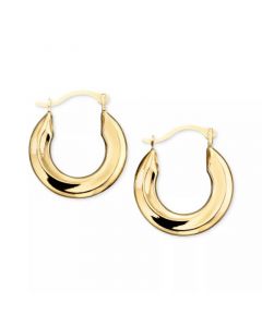 Small Polished Tube Hoop Earrings in 10k Gold and White Gold