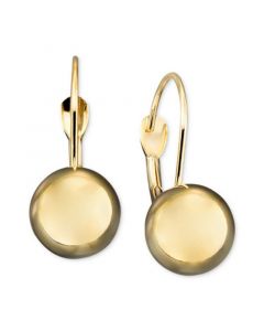 10k Gold Earrings, Ball Leverback