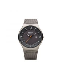 Men's Slim Solar Stainless Case and Mesh Watch