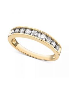 Diamond Channel Ring (1/2 ct. t.w.) in 14k Yellow or Rose Gold