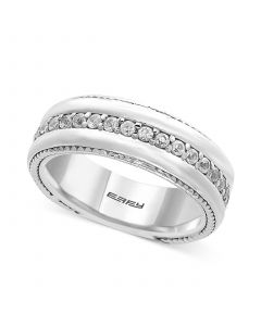 EFFY® Men's White Sapphire Band (1 ct. t.w.) in Sterling Silver