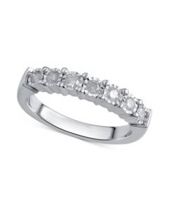 Diamond Band (1/4 ct. t.w.) in Sterling Silver or 14k Gold over Sterling Silver