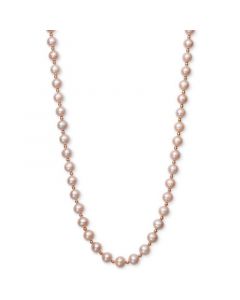 Pink Cultured Freshwater Pearl (7-1/2mm) and Gold Bead Collar Necklace in 14k Rose Gold