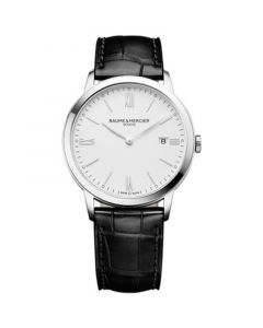 Men's Swiss Classima Black Leather Strap Watch 40mm M0A10323