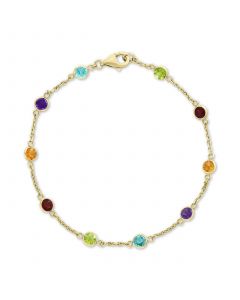 EFFY® Multi-Gemstone Link Bracelet (2-1/2 ct. t.w.) in 14k Gold