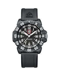 Men's Swiss Navy Seal ColorMark Black Rubber Strap Watch 44mm