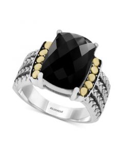 Eclipse by EFFY® Onyx Statement Ring in Sterling Silver & 18k Gold