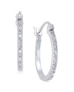 Diamond Hoop Earrings (1/10 ct. t.w.) in Sterling Silver