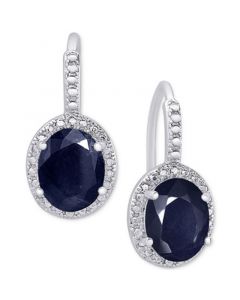 Sapphire (6 ct. t.w.) and Diamond Accent Drop Earrings in Sterling Silver