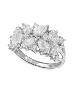 Cubic Zirconia Cluster Ring in Sterling Silver