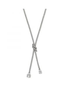 Cubic Zirconia Lariat Necklace in Sterling Silver