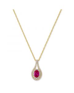 Ruby (1/2 ct. t.w.) & Diamond (1/4 ct. t.w.) Pendant Necklace in 14k Gold