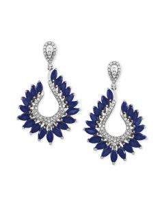 Royalé Bleu by EFFY® Sapphire (6-3/8 ct. t.w.) and Diamond (1/2 ct. t.w.) Drop Earrings in 14k White Gold