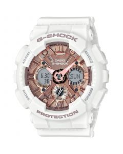 Women's S Series Analog-Digital White and Rose Gold-Tone Watch 46mm GMAS120MF7A2