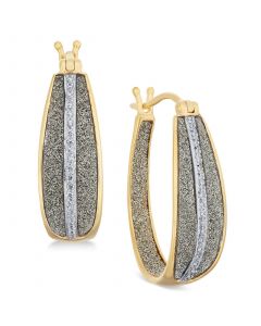 Diamond Glitter Hoop Earrings (1/3 ct. t.w.) in 14k Gold over Sterling Silver