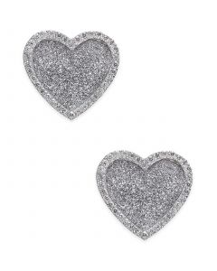 Diamond Glitter Heart Stud Earrings (1/4 ct. t.w.) in Sterling Silver