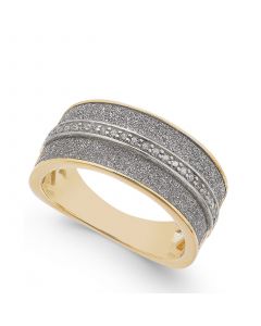 Diamond Glitter Ring (1/8 ct. t.w.) in 14k Gold-Plated Sterling Silver