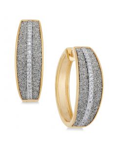 Diamond Glitter Hoop Earrings (1/5 ct. t.w.) in 14k Gold-Plated Sterling Silver