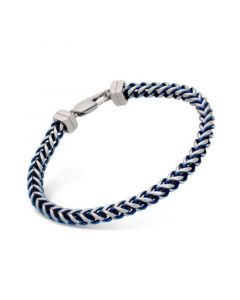 Link Chain Bracelet in Stainless Steel and Blue Ion-Plating, Created for Macy's