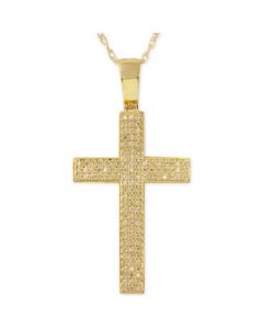 Men's Diamond Geometric Cross Pendant Necklace (1/2 ct. t.w.) in 10k Gold