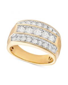 Men's Diamond Linear Cluster Ring (2 ct. t.w.) in 10k Gold