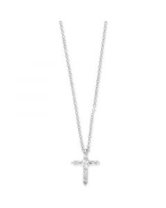 Pavé Classica by EFFY® Diamond Cross Pendant Necklace (1/5 ct. t.w.) in 14k White Gold