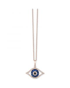 Bella Bleu by EFFY® Diamond Evil-Eye Pendant Necklace (1/3 ct. t.w.) in 14k Rose Gold