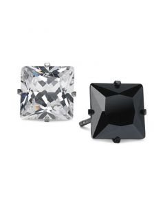 Men's Two-Tone 2-Pc. Set Square Cubic Zirconia Stud Earrings