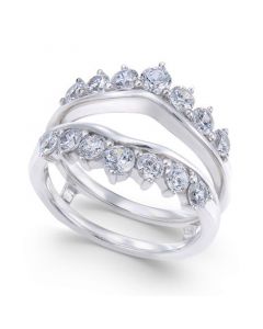 Diamond Tiara Solitaire Enhancer Ring Guard (1-3/8 ct. t.w.) in 14k White Gold