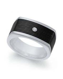 Men's Two-Tone Cubic Zirconia Ring