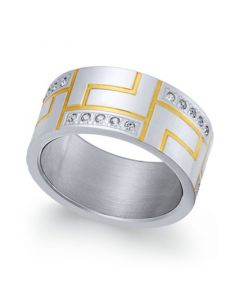 Men's Two-Tone Modern Cubic Zirconia Ring