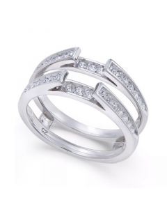 Diamond Channel-Set Solitaire Enhancer Ring Guard (1/2 ct. t.w.) in 14k White Gold