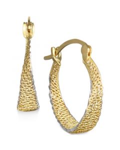 Textured Hoop Earrings in 10k Gold