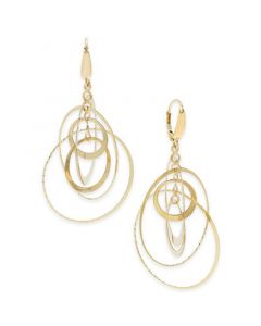 Multi-Circle Orbital Drop Earrings in 14k Gold