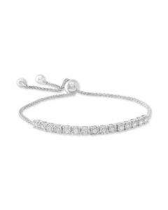 Diamond Bolo Bracelet (1/2 ct. t.w.) in Sterling Silver, 14k Gold-Plated Sterling Silver or 14k Rose Gold-Plated Sterling Silver, Created for Macy's