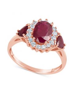 Ruby (1-9/10 ct. t.w.) & Diamond (1/3 ct. t.w.) Ring in 14k Rose Gold