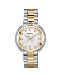 Women's Rubaiyat Diamond (1/4 ct. t.w.) Two-Tone Stainless Steel Bracelet Watch 35mm