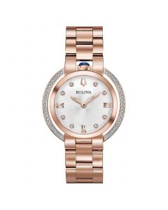 Women's Rubaiyat Diamond (1/4 ct. t.w.) Rose Gold-Tone Stainless Steel Bracelet Watch 35mm