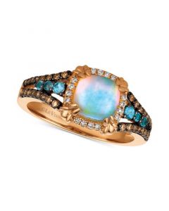 Chocolatier® Multi-Gemstone (7/8 ct. t.w.) & Diamond (1/4 ct. t.w.) Ring in 14k Rose Gold