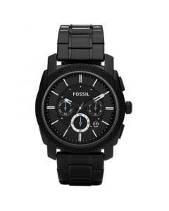 Men's Chronograph Machine Black Stainless Steel Bracelet Watch 45mm FS4552