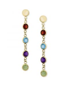 EFFY® Multi-Gemstone Drop Earrings (2-1/5 ct. t.w.) in 14k Gold