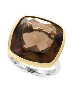 EFFY® Smoky Quartz (20-1/5 ct. t.w.) Ring in Sterling Silver & 18k Gold