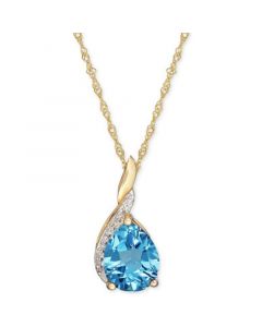 Amethyst (1-3/8 ct. t.w.) & Diamond Accent Pendant Necklace in 14k Gold (Also in Blue Topaz)