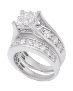 Diamond Channel-Set Bridal Set (4 ct. t.w.) in 14k White Gold