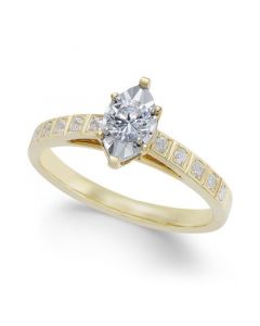 Diamond Miracle-Plate Marquise Shape Engagement Ring (3/8 ct. t.w.) in 14k Gold