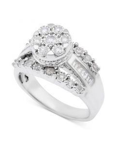 Diamond Dome Cluster Promise Ring (1/2 ct. t.w.) in Sterling Silver