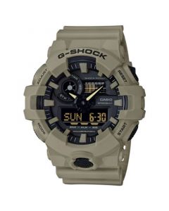 Men's Analog-Digital Beige Resin Strap Watch 53mm