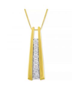 Diamond Accent Ladder Pendant Necklace in 10k Gold or White Gold