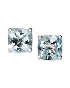 14k White Gold Earrings, Aquamarine Cushion Studs (1-5/8 ct. t.w.)